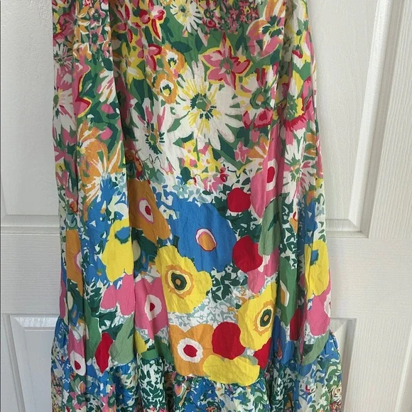Anthropologie Sarah Campbell Floral One Shoulder Ruffle Hem Maxi Dress **Sz S**🌸 - Picture 5 of 7